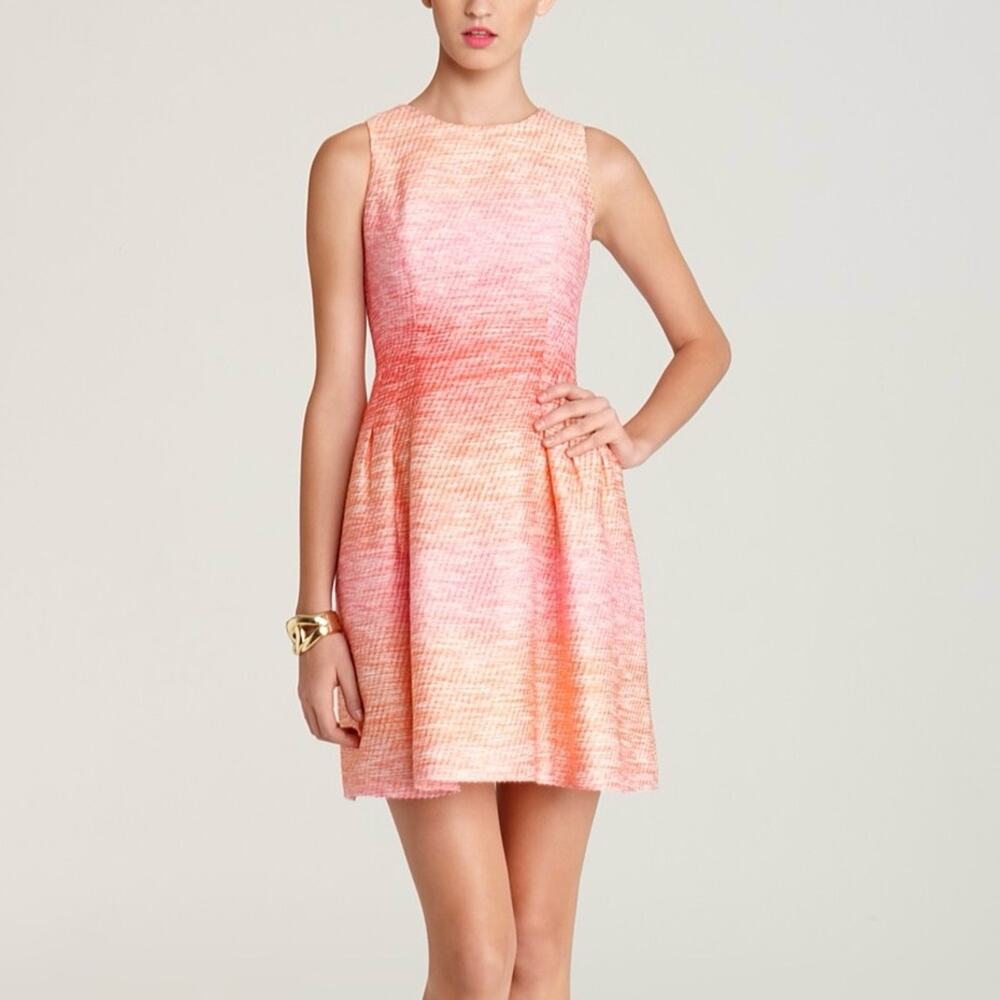 SHOSHANNA Freyja Ombre Peach Pink Tweed Fit & Flare Dress Women’s Size 8